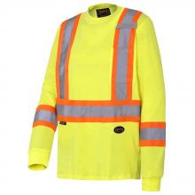 Pioneer V1050860-2XL - Long-Sleeved Safety Shirt Hi-Viz Yellow/Green - 2XL