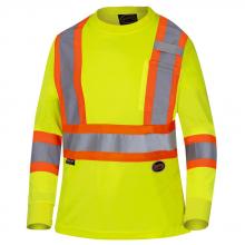 Pioneer V1052860-2XL - Hi-Viz Yellow Polyester Birdseye Women’s Safety Long-Sleeve T-shirt - 2XL