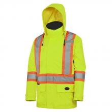 Pioneer V1090160-2XL - Hi-Viz Yellow/Green 150D Lightweight Waterproof Safety Jacket with Detachable Hood - 2XL
