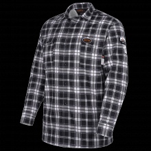 Pioneer V2520670-L - Flame-Gard® 100% Cotton Safety Work Shirt - Black Plaid - L