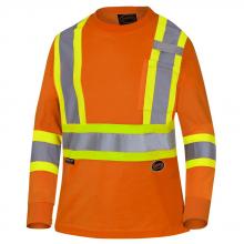 Pioneer V1052850-2XL - Hi-Viz Orange Polyester Birdseye Women’s Safety Long-Sleeve T-shirt - 2XL