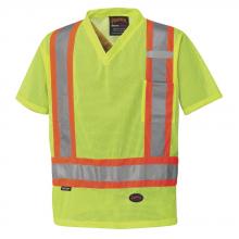 Pioneer V1050360-2XL - Hi-Viz Safety T-Shirts - Polyester Mesh - Chest Pocket - Yellow - 2XL