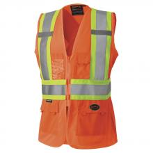 Pioneer V1021850-2XL - Hi-Viz Women's Safety Vest - Tricot Poly Interlock - HV Orange - 2XL