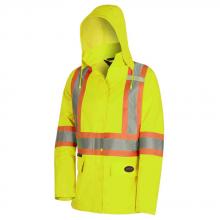 Pioneer V1081560-2XL - Women's Hi-Viz Yellow Waterproof 300D Polyester/PU Jacket - 2XL