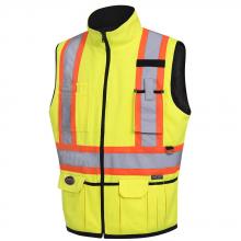 Pioneer V1022460-2XL - Hi-Viz Yellow/Green Reversible Insulated Safety Vest - 2XL