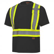 Pioneer V1051170-2XL - Hi-Viz Bird's-Eye Safety T-Shirt - Black - 2XL