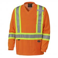 Pioneer V1050950-2XL - Hi-Viz Orange Traffic Micro Mesh Long-Sleeved Safety Shirt - 2XL