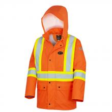 Pioneer V3520550-XS - Hi-Viz FR/PU Waterproof Safety Jacket with Pockets - Hi-Viz Orange - XS