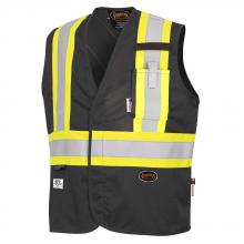 Pioneer V2540070-S - Hi-Viz FR-Tech® 88/12 7 oz Flame-Resistant Safety Vest - Black - S