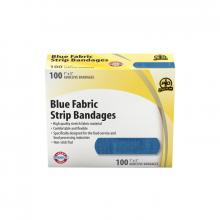 Wasip F1590760 - Blue Fabric Strip Bandage, 7.5 x 2.5cm, 100/Box