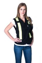 White Bear FRVESTBK-SM - BLACK UNLINED FR SAFETY VESTS (9 OZ ULTRASOFT) - SMALL