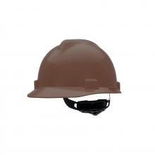 MSA Safety 495854 - V-Gard Slotted Cap, Brown, w/Fas-Trac III Suspension