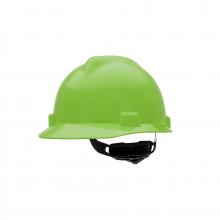MSA Safety 815565 - V-Gard Slotted Cap, Bright Lime Green, w/Fas-Trac III Suspension