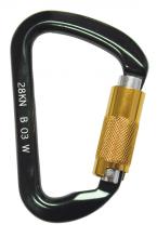 MSA Safety 506259 - Aluminum Carabiner, 7/8" gate opening, Auto-Locking, Black