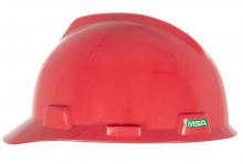MSA Safety 10150223 - V-Gard GREEN Slotted Cap, Red, 4-Point Fas-Trac III