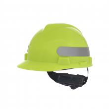 MSA Safety 10102194 - V-Gard Slotted Cap, Yellow-Green w/ Silver Stripe, w/Fas-Trac III Suspension