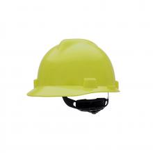 MSA Safety 10061512 - V-Gard Slotted Cap, Hi-Viz Yellow, w/Fas-Trac III Suspension