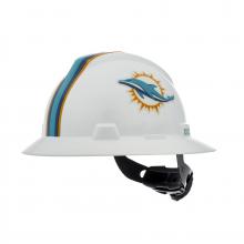 MSA Safety 10194771 - NFL V-Gard Full Brim Hard Hat, Miami Dolphins