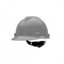 MSA Safety 495855 - V-Gard Slotted Cap, Silver, w/Fas-Trac III Suspension