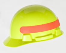 MSA Safety 10095989 - SmoothDome Protective Cap, Hi-Viz Yellow-Green w/Orange Stripe, 4-Point Fas-Trac