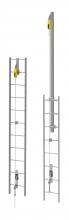 MSA Safety 31904-00 - MSA Vertical Ladder Lifeline Kit with extension post, 75ft,(23m)