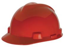 MSA Safety 10057446 - V-Gard Slotted Cap, Red, w/1-Touch Suspension