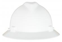 MSA Safety 10160923 - V-Gard GREEN Slotted Full Brim Helmet, White, 4-Point Fas-Trac III