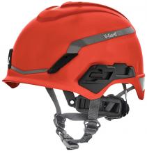 MSA Safety 10194792 - V-Gard® H1 Safety Helmet, Novent, Red, Fas-Trac® III Pivot, ANSI, EN397