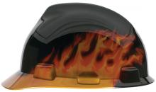 MSA Safety 10092015 - Specialty V-Gard Protective Cap Black Fire - w/ Fas-Trac Suspension