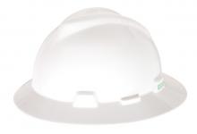 MSA Safety 454733 - V-Gard Slotted Full-Brim Hat, White, w/Staz-On Suspension