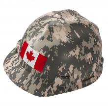 MSA Safety 10104925 - Canadian Freedom Series V-Gard Protective Cap, Camouflage w/Canadian Flag on fro