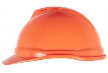 MSA Safety 10034026 - V-Gard 500 Cap, Hi-Viz Orange Vented, 4-Point Fas-Trac III