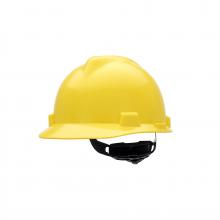 MSA Safety 477479 - V-Gard Slotted Cap, Yellow, w/Fas-Trac III Suspension