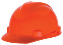 MSA Safety 488148 - V-Gard Slotted Cap, Hi-Viz Orange, w/Staz-On Suspension